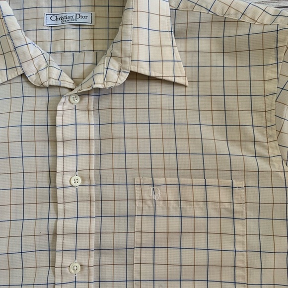 Christian Dior Vintage Plaid Long Sleeve Button Down Men’s Shirt - Picture 6 of 9